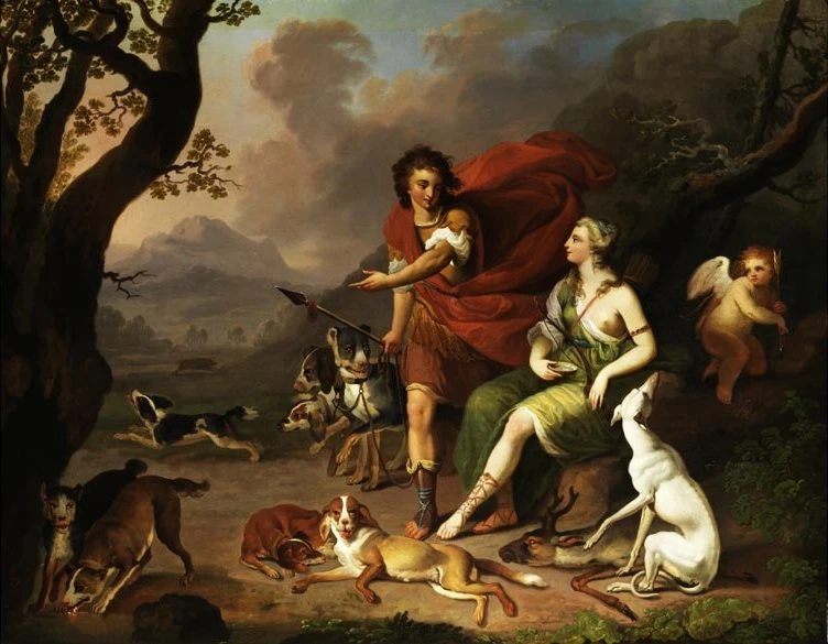 Diana (Artemisa) y Orion de de Johann Heinrich Tischbein
