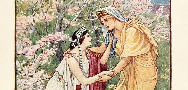 Demeter se reencuentra con su hija Persefone de Walter Crane