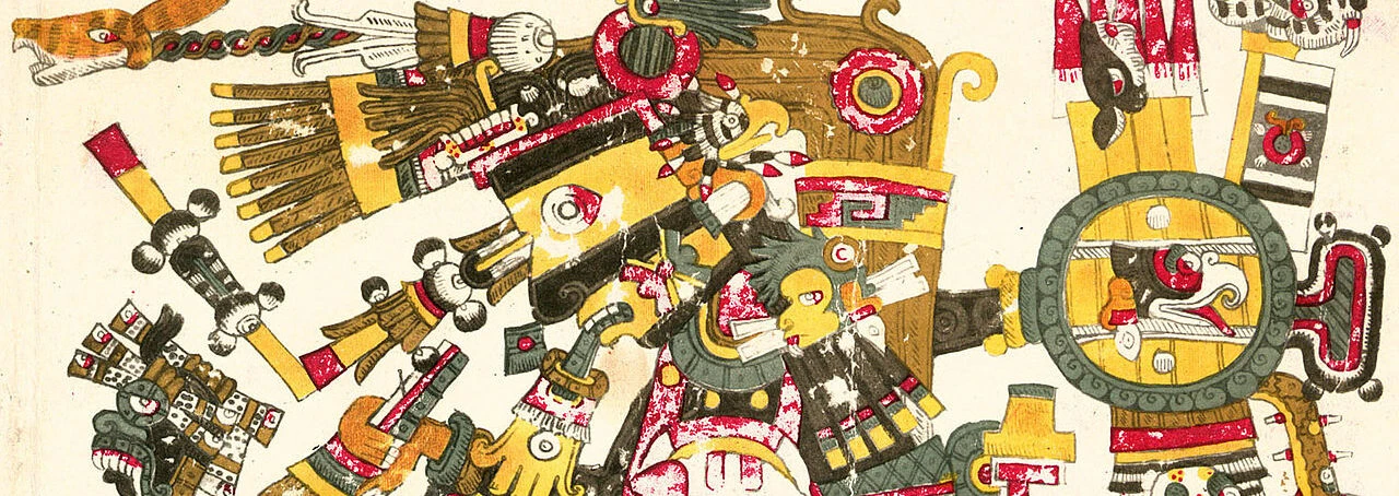 Dibujo de Tezcatlipoca deidad descrita en el Codex Borgia
