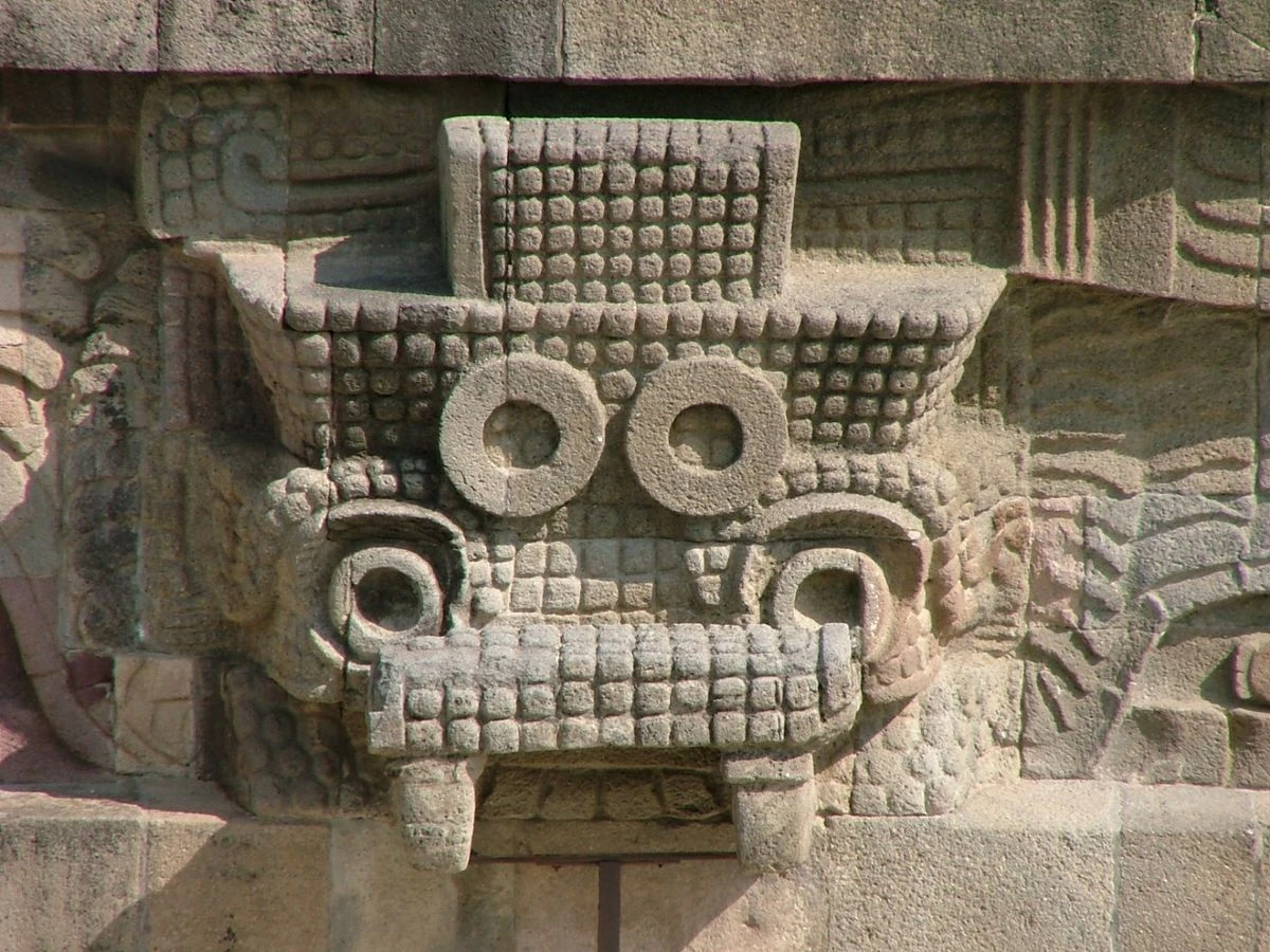 Dios Tlaloc en el templo de Quetzalcoatl