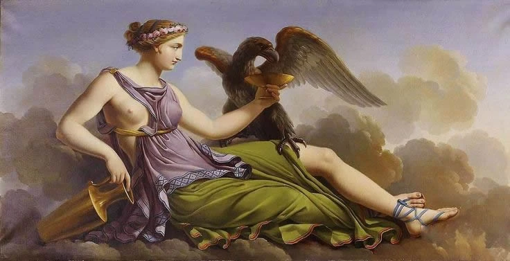 Diosa de la juventud Juventas diosa romana daonde de beber al águila de Júpiter de Jacques Louis Dubois
