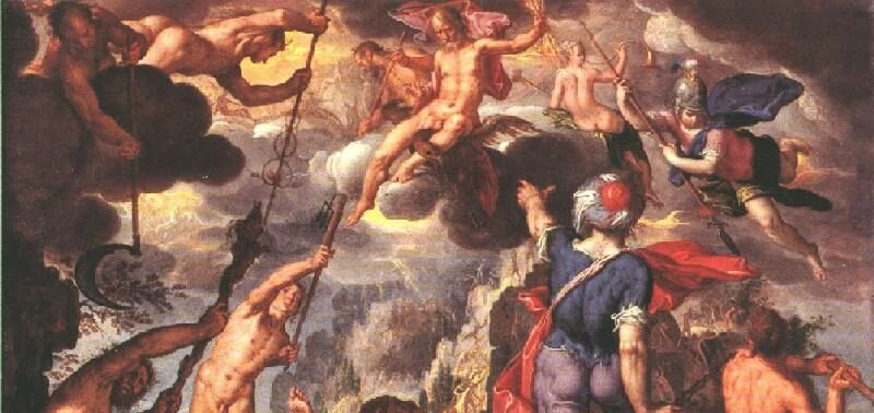 La batalla entre dioses y titanes de Joachim Wtewael