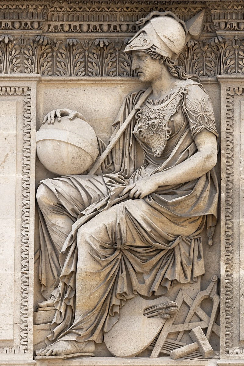 Relieve de diosa romana Minerva diosa de la sabiduría de Philippe-Laurent Roland